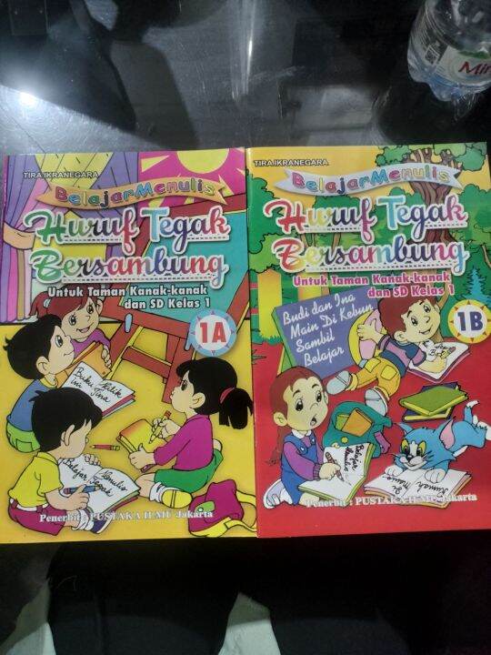 Buku Paket Isi 2 Buku Belajar Menulis Huruf Tegak Bersambung 1a+1b(15× ...