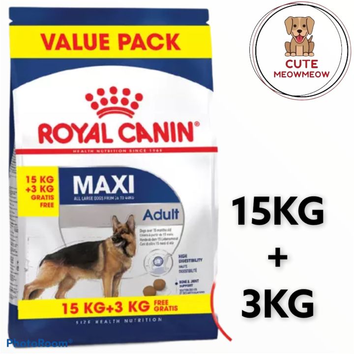 Berg kleding op Nu jungle Royal Canin Maxi Adult 15kg + 3kg | Lazada