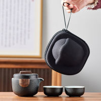 Portable travel tea set, portable outdoor tea set, one pot and two cups set