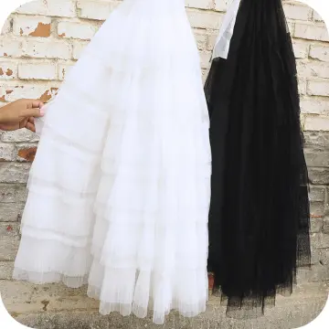 Pleated Skirt Chiffon Fabric Solid Organ Crushed Soft Breathable DIY Skirt  Dress Scarf Fabric