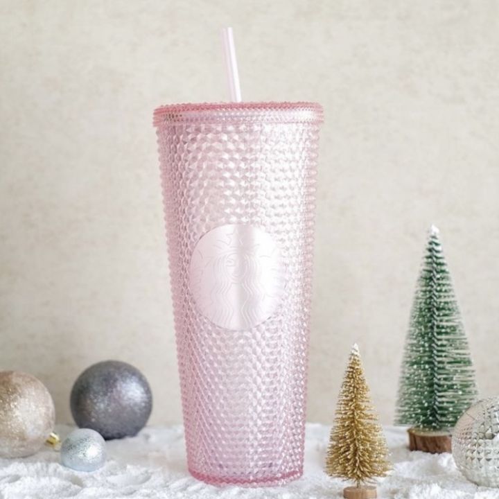Starbucks Bling Pink Glitter Cold Cup 24oz แท้💯