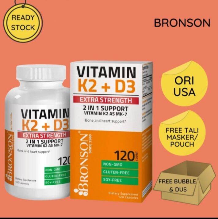bronson vitamin K2 + D3 vitamin D3 10000iu 120.capsules Lazada Indonesia