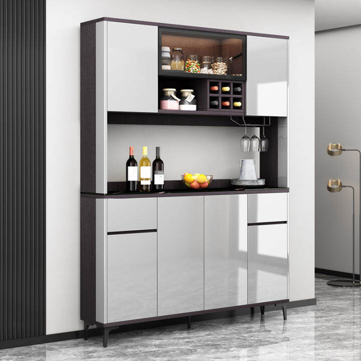 Glass Sideboard Kitchen Modern Minimalist Wine Light