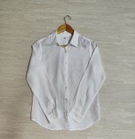 Uniqlo เสื้อเชิ้ต ลินิน 100%  (Premium Linen) สีขาว Size M หญิง มือ2