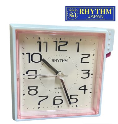 RHYTHM นาฬิกาปลุก ริทัม รุ่น CRE838 - White/Pink ของแท้100% รับประกันศูนย์ 1ปี