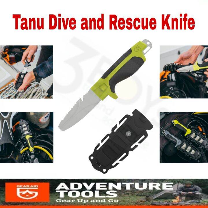 มีด-gear-aid-รุ่น-tanu-dive-and-rescue-knife-มีดดำน้ำปลายทู่-3-เหล็ก-304-ด้ามยาง-ทนต่อการกัดกร่อน-เหมาะกับการผจญภัยในน้ำจืดและน้ำเค็ม