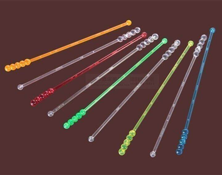 Colorful SemiTransparent PearlType Cocktail Stick Coffee Stirring