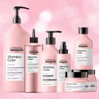 LOREAL VITAMINO COLOR 250 300 400 500 1500 ML.แชมพู มาส์ก บำรุง ชุดบำรุง สำหรับผมทำสี ให้ประกายสรผมเด่นชัด