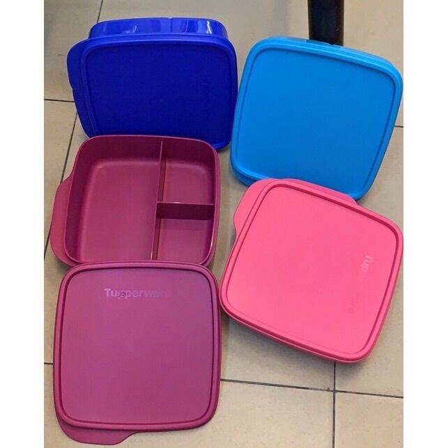 tupperware-lollitup-กล่องข้าวทัพเพอร์แวร์-แบบมีช่องแบ่งอาหาร-3-ช่อง-พกพาสะดวก-ขนาด-550ml-สีสันสวยงาม