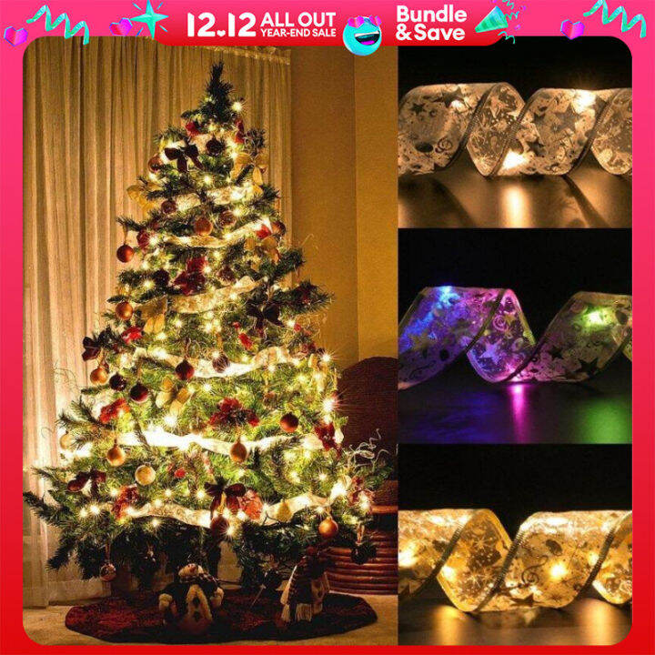 5m Christmas Decoration Ribbon Fairy Light String DIY Bows String Light