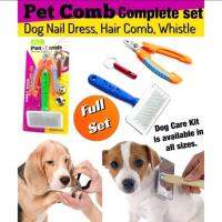 Pet Comb Complete set ชุดตัดเล็บสนัข ที่ตัดเล็บหมา แปรงขนสุนัข แปรงขนสุนัขยาว  ครบเซทพร้อมแปรงขนและนกหวีด ชุดตัดเล็บ  แปรงขนนุ่ม