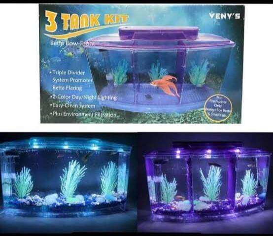 Betta Fish Tank 3 In 1 Set With Led Light And Decor | Lazada Ph