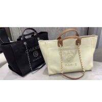 กระเป๋าchanel กระเป๋าถือใบใหญ่ กระเป๋าผ้าเเคนวาส กระเป๋าผ้าCC ขนาด 48×28×17cm