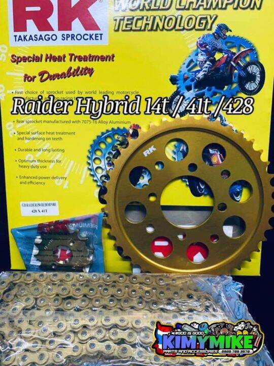 RK ALLOY SPROCKET SET raider 150 carb and fi. 1441/1443/1444 428