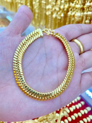 apata jewelry สร้อยข้อมือเลสกระดูกงูขนาด 1 บาท สร้อยชุบทองแท้24kบล็อคเดียวกับเยาวราช โดยช่างฝีมือเยาวราช ไม่ลอกไม่ดำสวยเหมือนแท้