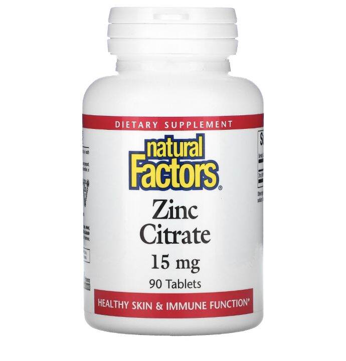 Natural Factors Zinc CItrate 15mg 90 Tablets (Expiration Dec 2025
