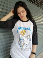 เสื้อวง​Metallica​แขน​สา​มส่วน​ผ้า​บาง​50