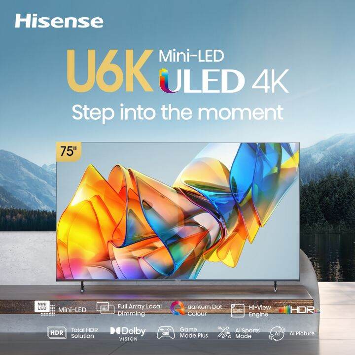 MiniLED Tivi Hisense 75 inch 4K Quantum Dot 75U6K HDR Dolby Vision