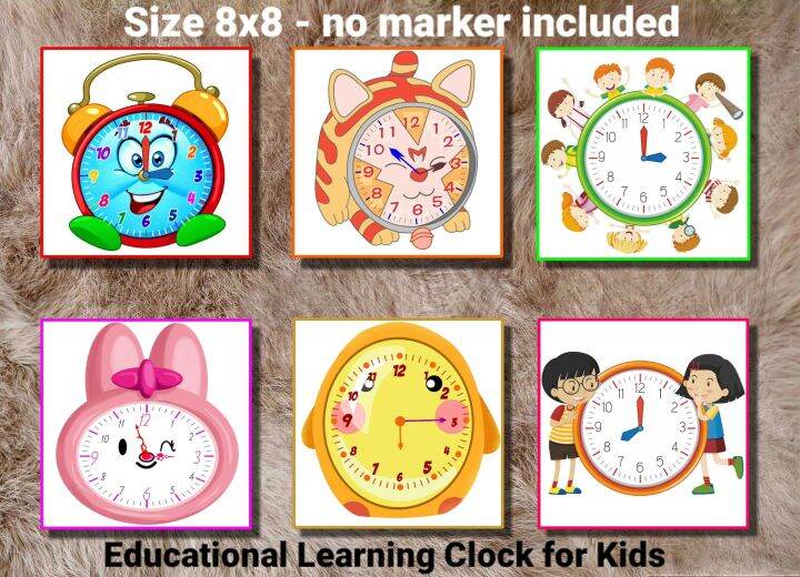 Laminated Educational High Quality Clock with moving hands Lazada PH