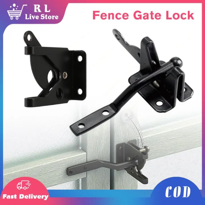SelfLocking Gate Latch Post Mount Automatic Gravity Lever Single Side