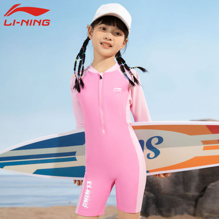 Li Ning Children's Swimwear Girls One-Piece 2023 New Girls Toddler ...
