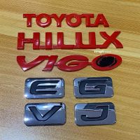 โลโก้ Toyota-Hilux-VIGO-E-G-V-J ใหญ่ สีแดง ติด VIGO ราคาต่อชิ้น