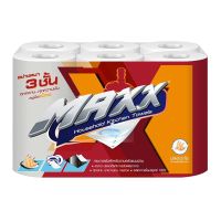 Maxx Household Kitchen Towels 3 Ply x 6 Rolls.แม็กซ์ กระดาษอเนกประสงค์ 3 ชั้น x 6 ม้วน