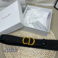 เข็มขัด CD DIOR สายหนังดำ