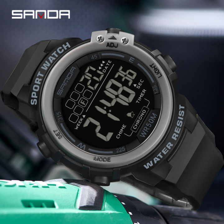 Men's Watch, Digital Sport Black Watches For Men With Alarm Clock