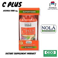 NOLA C PLUS โนล่า ซีพลัส วิตามินซี ธรรมชาติ จากซุปเปอร์ฟู้ดส์ รวม 4 ชนิด 1,150 mg อะเซโรล่า เชอร์รั่, อาซาอิ เบอร์รี่,โรสฮิป,ซีบัคธอร์น 60แคปซูล