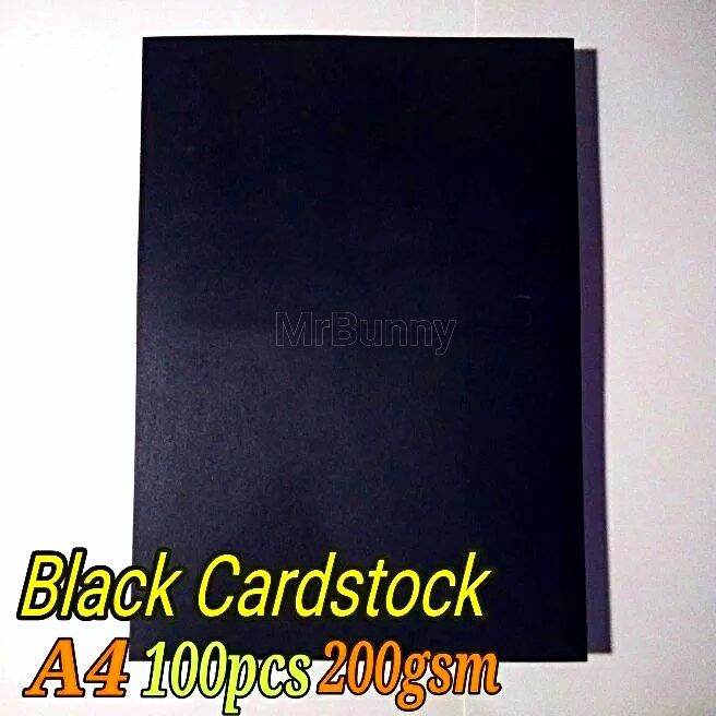 Black Cardstock 100 pcs 200gsm A4 Size Black Paper Scrapbook Paper