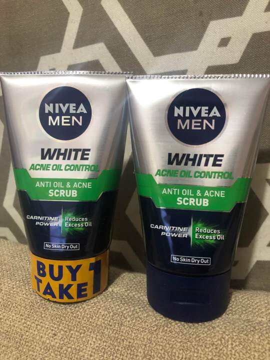 BUY ONE GET ONE NIVEA MEN ACNE OIL CONTROL SCRUBS 100ml | Lazada PH