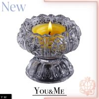 ??พร้อมส่งในไทย?? ห่อแน่น!!! เชิงเทียนดอกบัวแก้วคริสตัลลายสวย สีใส Fityle Crystal Lotus Flower Candle Holder Tealight