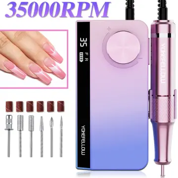 YOKEFELLOW 40000 RPM Nail Drill Machine Rechargeable Electric Nail Sander  for Remove Gel Nail Portable Electric Nail file