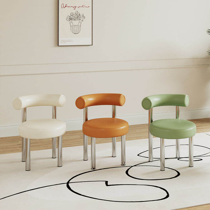Stainless Steel Dining Chair AntiScratching Leather Designer Model