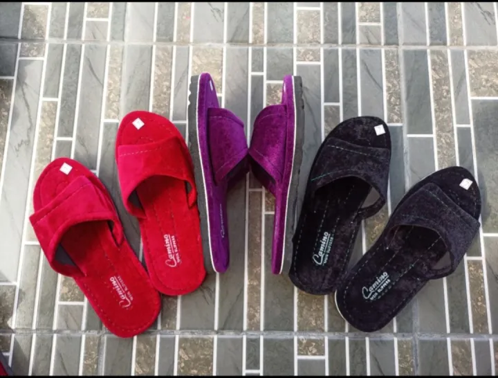 CAMINO Velvet House Slippers for Women (Random colors) Lazada PH
