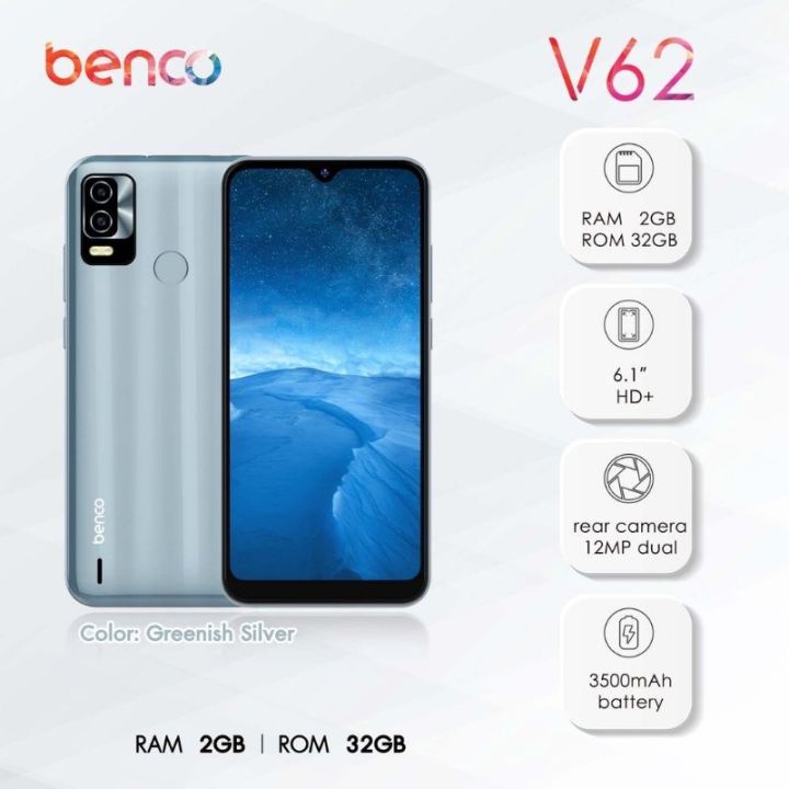 lava-benco-v62-2-32gb-สมาร์ทโฟนขนาดหน้าจอ-6-1นิ้ว-กล้องหลัง-12ล้านพิกเซล-แบตเตอรี่-3-500mah-เครื่องใหม่-มือ1-ประกันศูนย์ไทย-1ปี