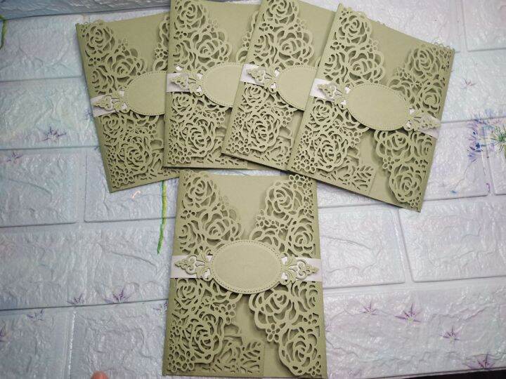 NEW!! 5x7inches invitation card,Primrose Gatefold laser cut invitation