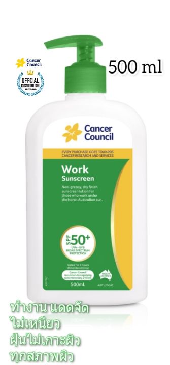 cancer-council-sunscreen-work-ครีมกันแดด-ออสเตรเลีย-ตัวแทนจำหน่าย-ครีมกันแดดหน้า-ครีมกันแดดตัว-sun-block-ซันบล็อค-กันแดด