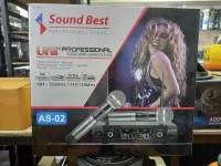 ไมค์ลอยSoundBest AS-02 จูนคลื่นได้ UHF ตัวไมค์เป็นเหล็ก ใช้ถ่านAA