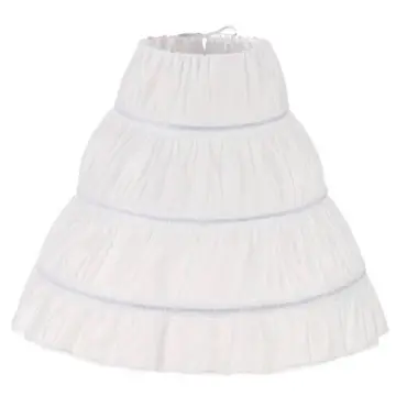 Women Girls Ruffled Short Petticoat Solid White Color Fluffy