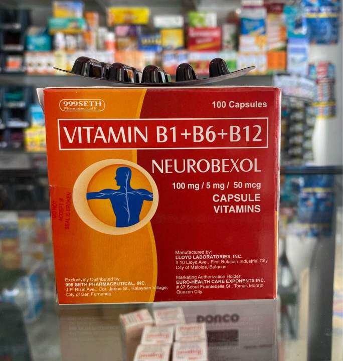 VITAMIN B1 B6 B12 Neurobexol capsules 100’s Lazada PH