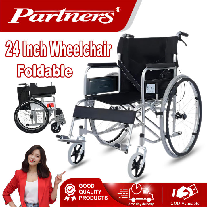 Partners Wheelchair for Adult Folded Lightweight Multifunction 24 Inch ...