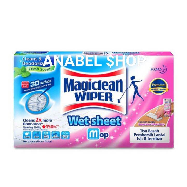 Magiclean Wiper Wet Sheet Mop Tissue Tisu Basah Alat Pel Refill Japan Lazada Indonesia