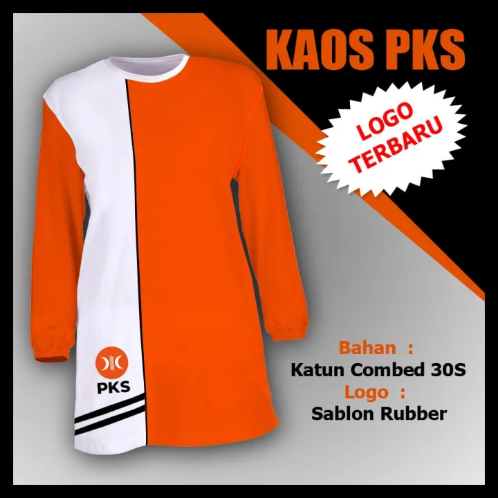 Kaos PKS akhwat logo baru orange tunik | Lazada Indonesia