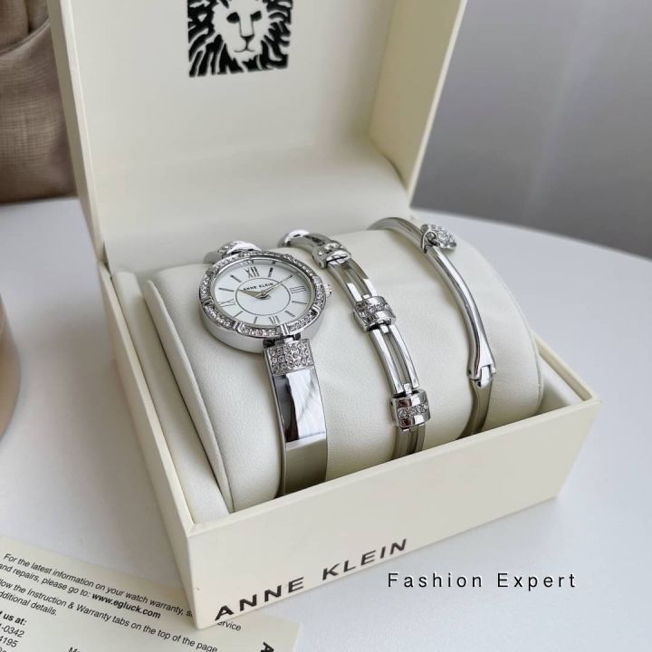 ของแท้100-นาฬิกาข้อมือ-anne-klein-womens-premium-crystal-accented-watch-and-bracelet-set