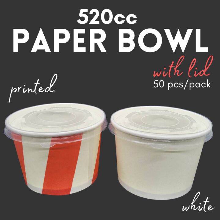 50pcs Paper Bowl 390cc 520CC 750CC 260CC 320CC PRINTED Lazada PH