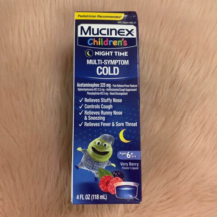 Mucinex Children's Night Time MultiSymptom Cold Liquid,For Ages 6