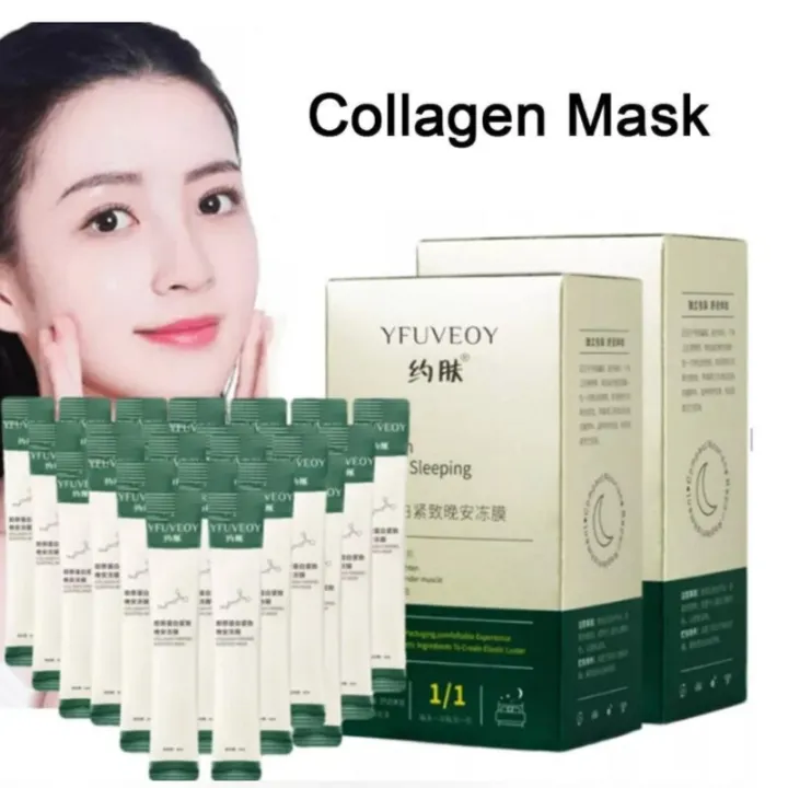 Original [20PCS/BOX] YFUVEOY Collagen Firming Sleeping Mask Antiaging antiwrinkle Muscle