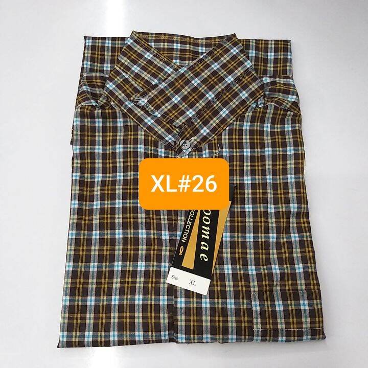 เสื้อผู้ชาย-แขนสั้น-xl-ผ้าทอ-tc-152เส้น-เชิ้ตผู้ชาย